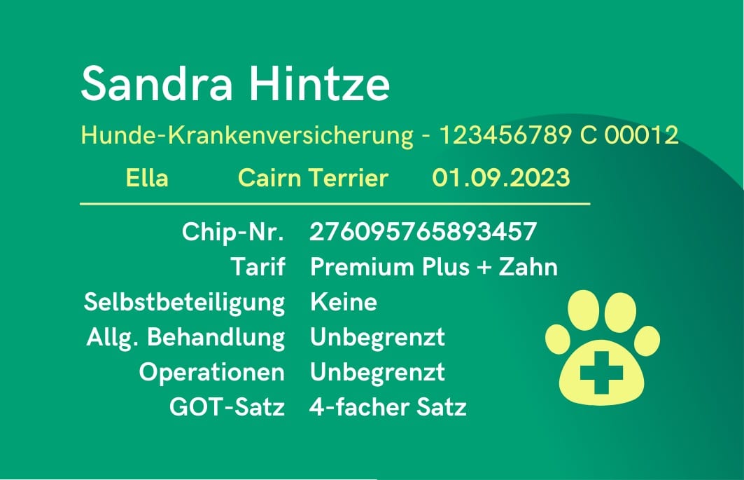 hansemerkur hundekrankenversicherung service card